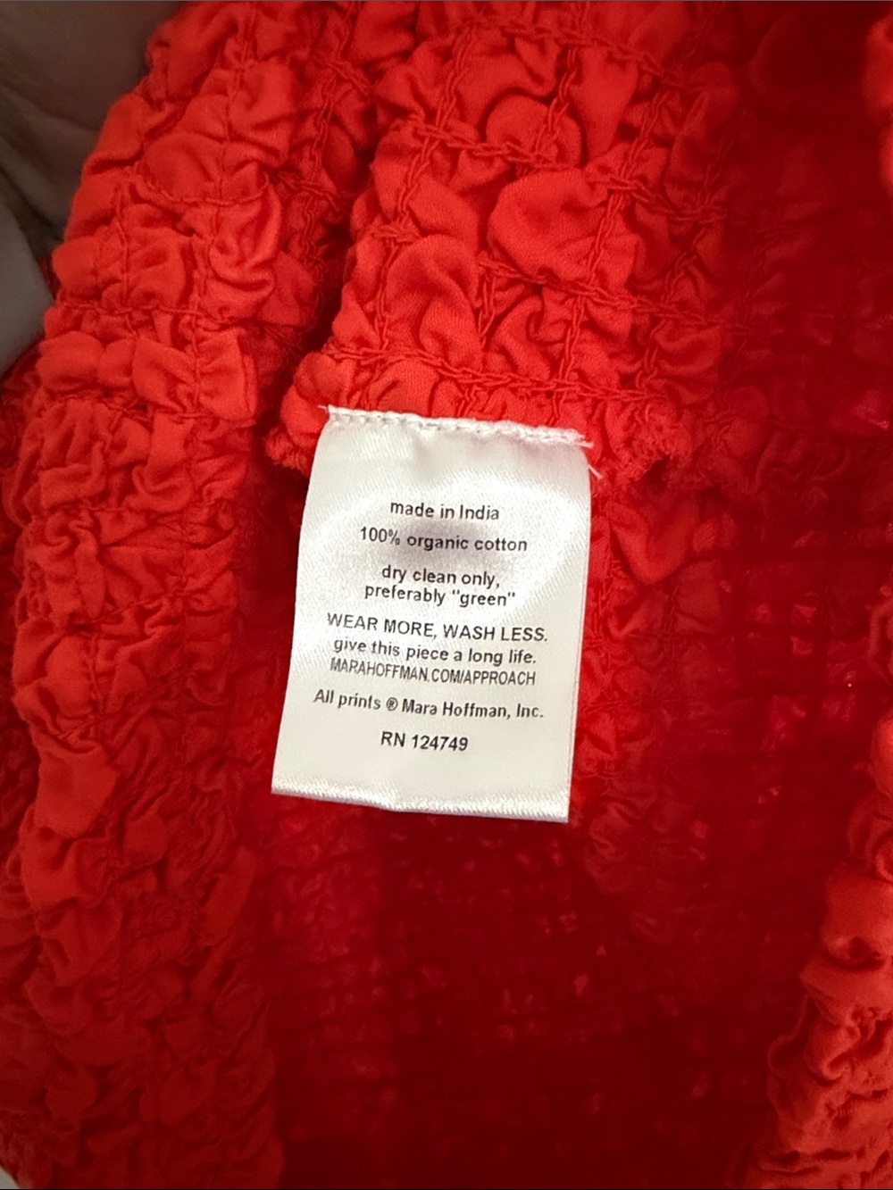 NWT MARA HOFFMAN Popcorn Kenza Dress in Poppy | Medium - Picture 4 of 4